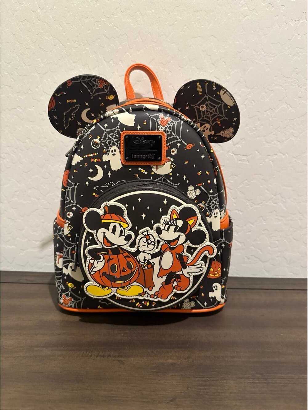 Loungefly Disney Mickey & Minnie Halloween Ears Glow-in-the-Dark Mini Backpack
